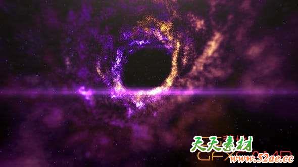 AE模板-空间粒子漩涡Logo动画 Logo Reveal Space Vortex-天天素材网