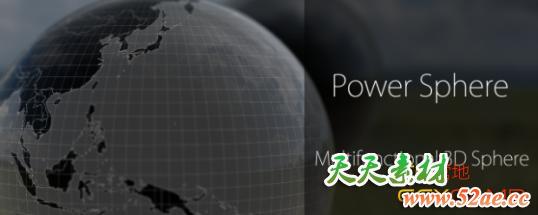 科技感地球制作AE插件 Aescripts Power Sphere v1.1.5 Win/Mac破解版＋使用教程-天天素材网