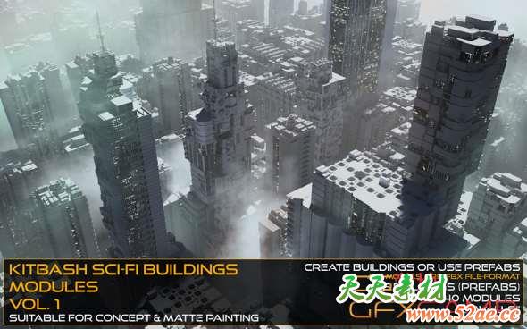 Kitbash Sci-fi Buildings & Modules Vol.1