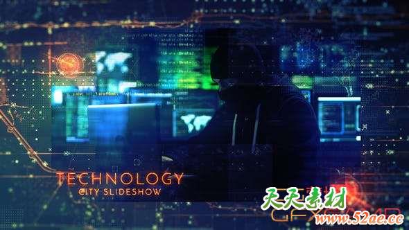 AE模板-科技感城市交通线路图视频片头 Technology City Slideshow-天天素材网