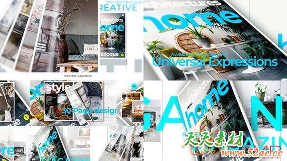 AE模板-杂志翻书介绍宣传片头 Magazine Promo-天天素材网