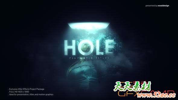 AE模板-悬疑视频文字宣传片头 HOLE Cinematic Titles-天天素材网