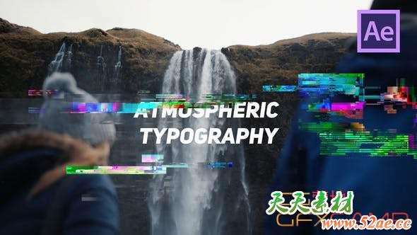 AE模板-信号损坏片头开场 Glitch Opener-天天素材网