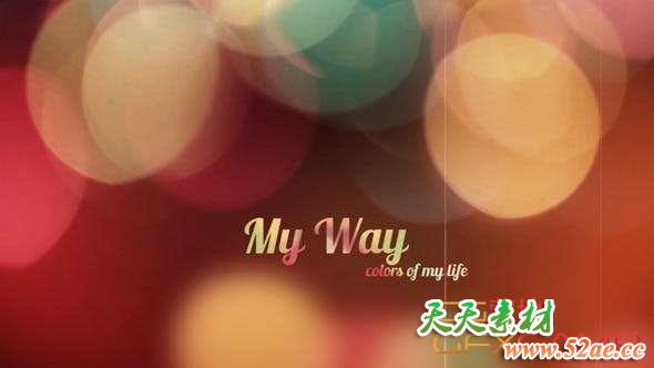 AE模板-唯美光斑粒子回忆相册片头 My Way-天天素材网
