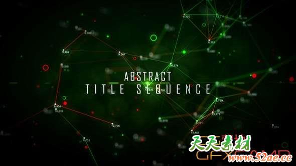 AE模板-科技感点线数据背景文字宣传片头 Colorful Abstract Titles-天天素材网