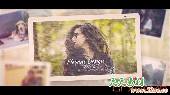 AE模板-笔刷遮罩回忆照片相册开场 Brush Memories-天天素材网