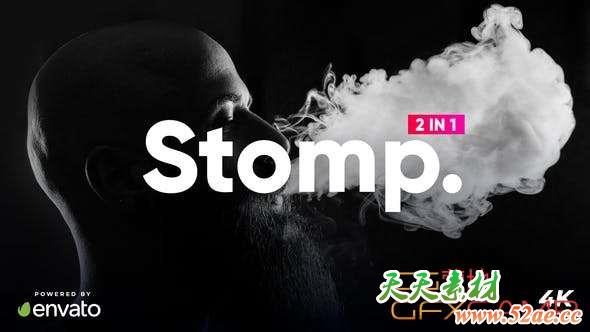 AE模板-文字标题排版快闪片头 Typography Stomp Intro-天天素材网