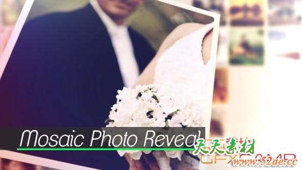 AE模板-相册照片墙汇聚图片开场 Mosaic Photo Reveal-天天素材网