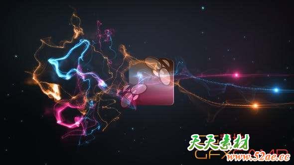 AE模板-彩色粒子拖尾Logo动画 Colorful Trails Logo Intro-天天素材网