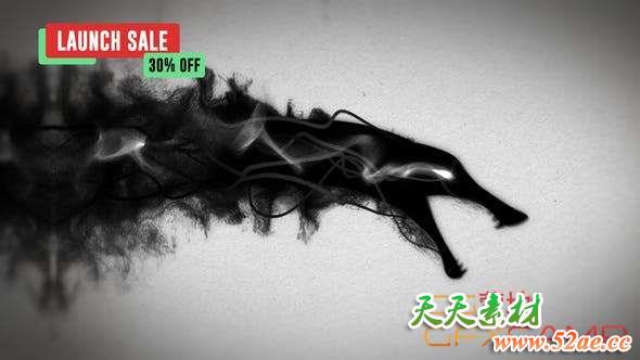 AE模板-水墨龙Logo动画 Ink Dragon Reveal-天天素材网
