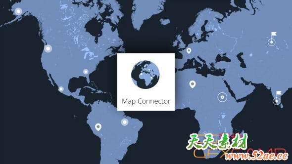 AE模板-地图地点介绍展示动画 Map Connector-天天素材网