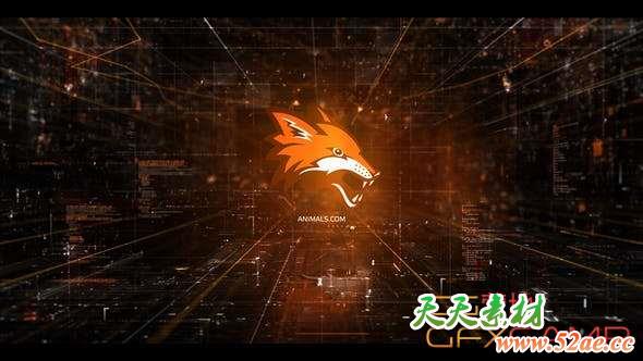 AE模板-科技感片头Logo动画 Cyber Logo-天天素材网