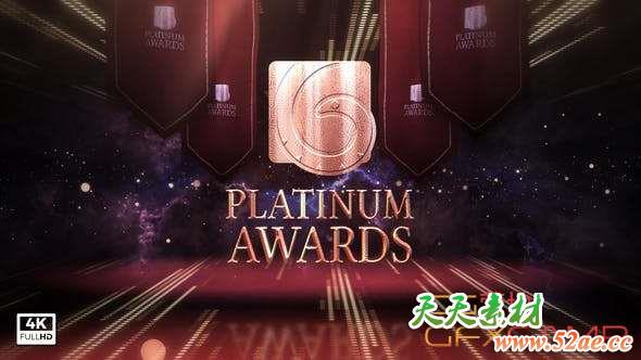 AE模板-锦旗背景颁奖人物介绍片头 Awards Show-天天素材网
