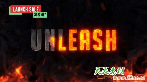 AE模板-火焰破碎文字标题片头 Hell Fire Titles-天天素材网