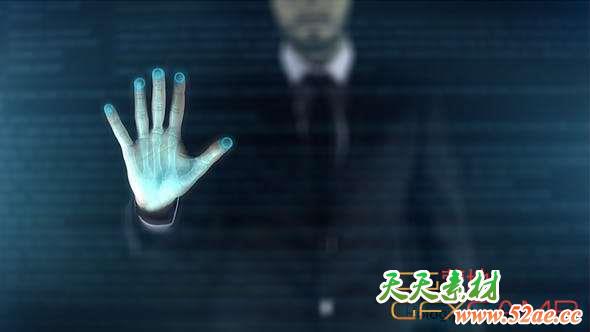 AE模板-实拍人物科技感全息操作动画片头 Holographic Display – Digital Era-天天素材网