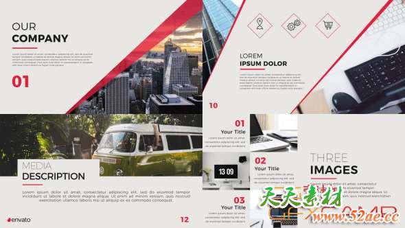 AE模板-现代干净简洁商务宣传包装片头 Clean Corporate Presentation-天天素材网