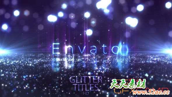 AE模板-闪烁粒子时尚文字宣传片头 Glitter Fashion Titles-天天素材网