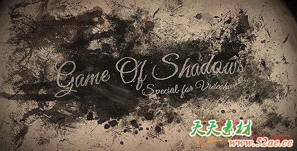 AE模板-复古水墨遮罩大气片头 Game Of Shadows-天天素材网