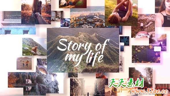 AE模板-照片相册幻灯片开场 Photo Slideshow-天天素材网