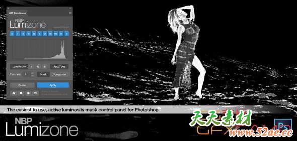 亮度蒙版调色PS插件 NBP Lumizone for Adobe Photoshop 1.1.001 Win/Mac-天天素材网