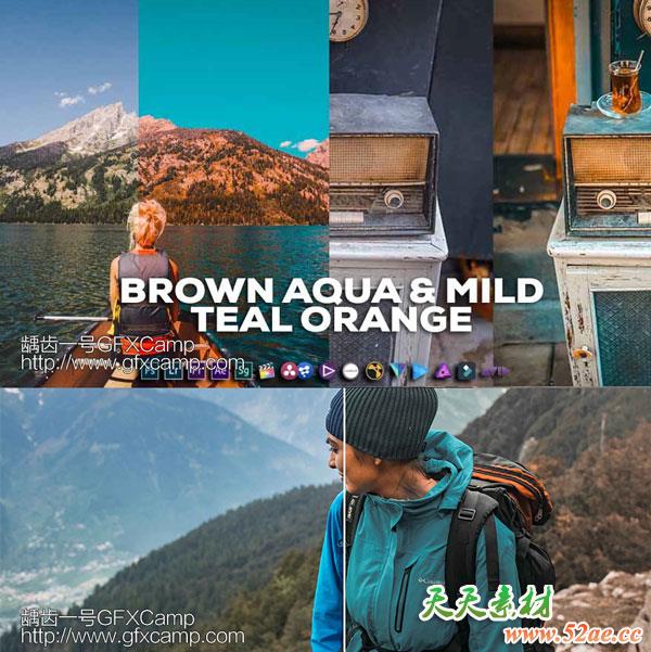 橙黄青蓝色电影效果LUTS视频调色预设 Teal and Orange风格-天天素材网