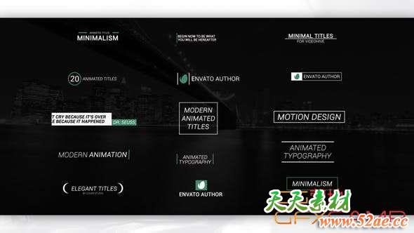 PR预设-20组文字标题动画 Minimalism-天天素材网