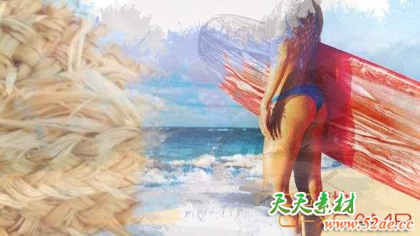 AE模板-水墨遮罩图片开场 Photo Logo Opener-天天素材网