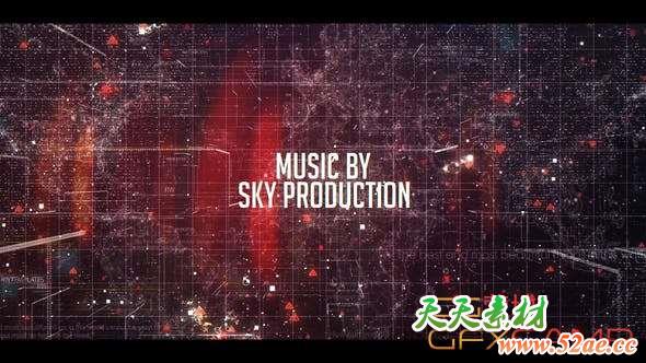 AE模板-科技感文字标题宣传片 Digital Trailer-天天素材网