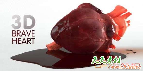 人体心脏3D模型 3DOcean – Brave Heart – 3D model of human heart-天天素材网