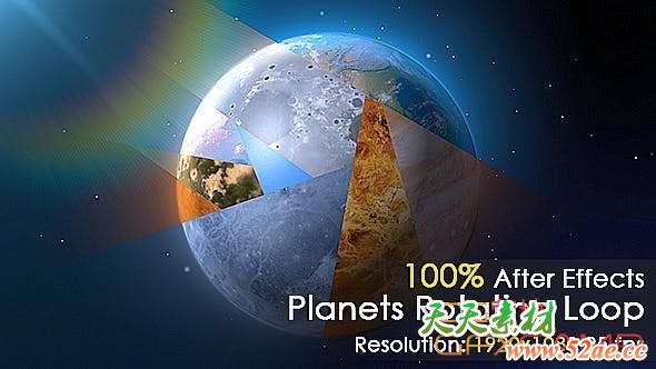 AE模板-地球星球旋转动画 Planet Rotating-天天素材网
