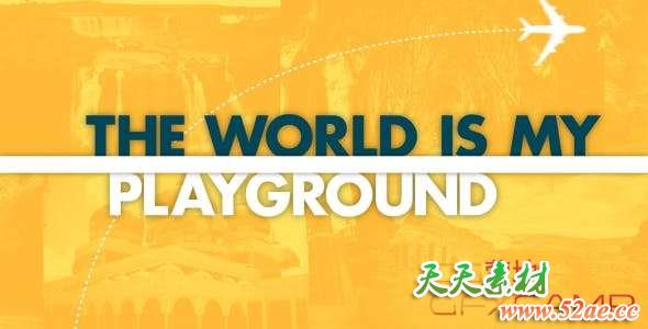 AE模板-旅游景点照片展示片头 Simple Travel Slide-天天素材网