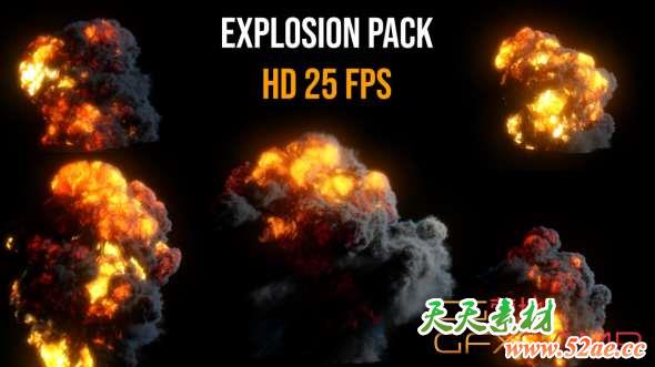 5组火焰烟雾爆炸视频素材 Fire And Smoke Explosion Pack-天天素材网