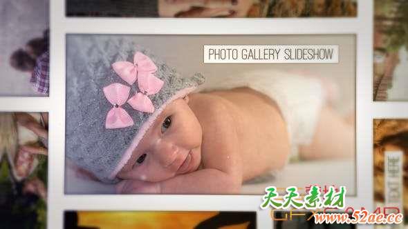 AE模板-照片墙相册幻灯片开场 Photo Gallery Slideshow-天天素材网