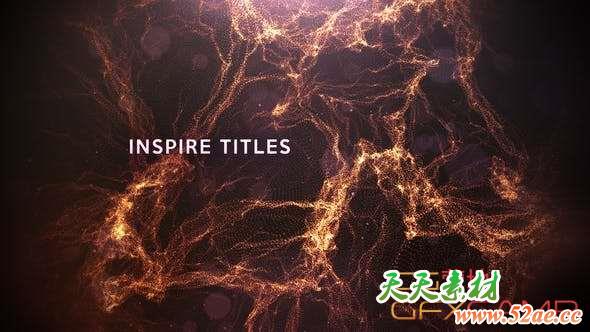AE模板-粒子流动背景文字宣传片头 Inspire Titles-天天素材网