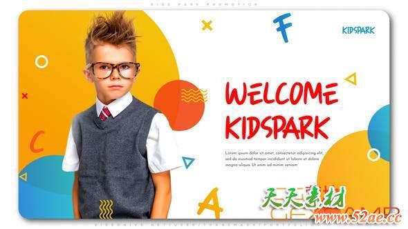AE模板-小孩儿童图片视频宣传片头 Kids Park Promotion-天天素材网