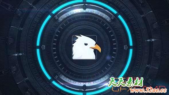 AE模板-三维机械科技感Logo动画 Sci-Fi Logo – IT Opening – Hi-Tech Intro – Space and Futuristic – Metal 3D-天天素材网