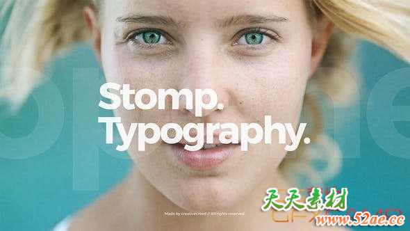 AE模板-视频切割文字快闪片头 Stomp Opener – Clean Typography – Event Promo – Dynamic Slideshow-天天素材网