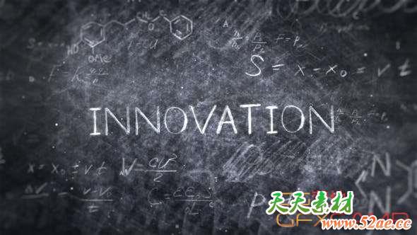 AE模板-自然科学粉笔字文字标题片头 Science Title-天天素材网