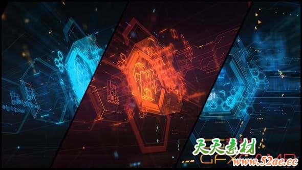 AE模板-能量科技感Logo动画 High Tech Logo V10 Energetic-天天素材网