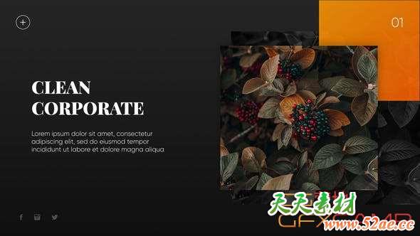 AE模板-简洁商务图片介绍展示片头 Clean Presentation – Modern Business-天天素材网