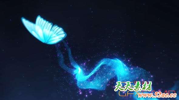 AE模板-蝴蝶飞舞粒子拖尾Logo动画 Butterfly Particle Logo-天天素材网