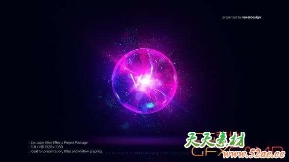 AE模板-魔法球粒子Logo动画 Magic Orb Logo Reveal-天天素材网
