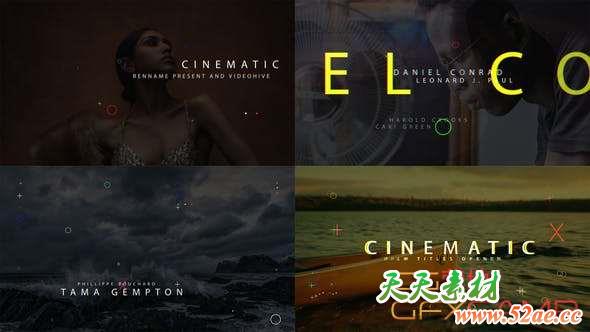 AE模板-个性时尚文字宣传片头 Film Titles Opener V2-天天素材网