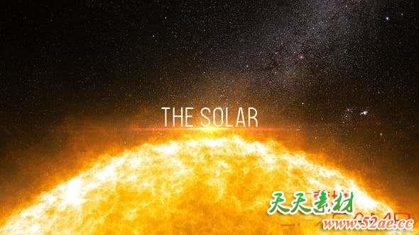 AE模板-太阳火焰文字标题宣传片头 The Solar – Cinematic Trailer-天天素材网