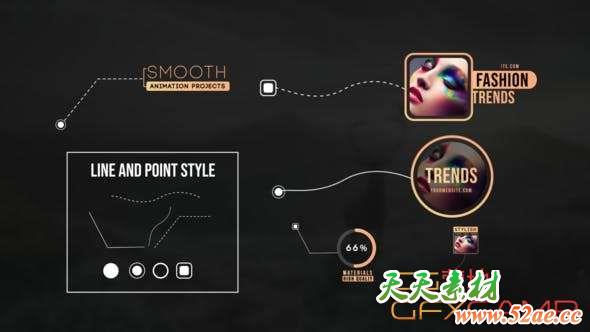 AE模板-弯曲线条呼叫指示线动画 Unique Callout Titles-天天素材网