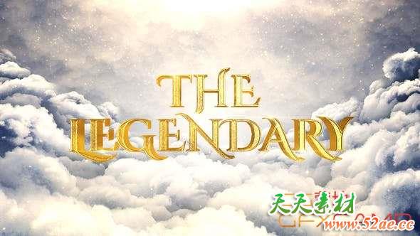 AE模板-金色三维文字云层动画开场片头 Legendary Cinematic Opener-天天素材网