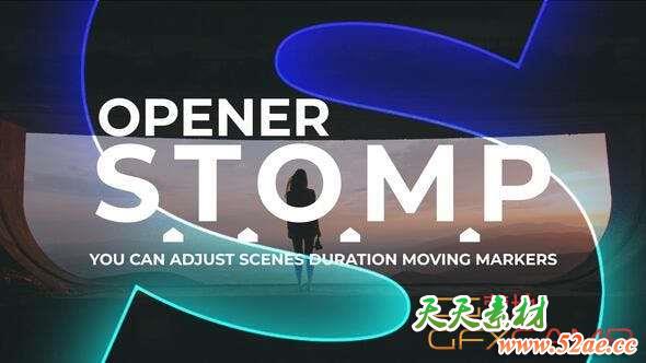 AE模板-文字遮罩图片快闪片头 Dynamic Stomp Opener-天天素材网