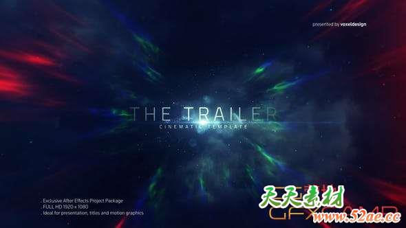 AE模板-大气文字标题视频宣传片头 The Trailer Title-天天素材网