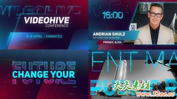 AE模板-会议活动项目宣传预告介绍片头 Conference Promo – Corporate Event – Meetup Opener –  Business Coaching-天天素材网