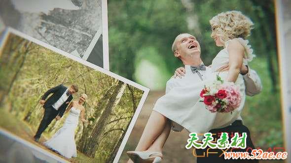AE模板-婚礼照片相册幻灯片展示片头 Wedding-天天素材网